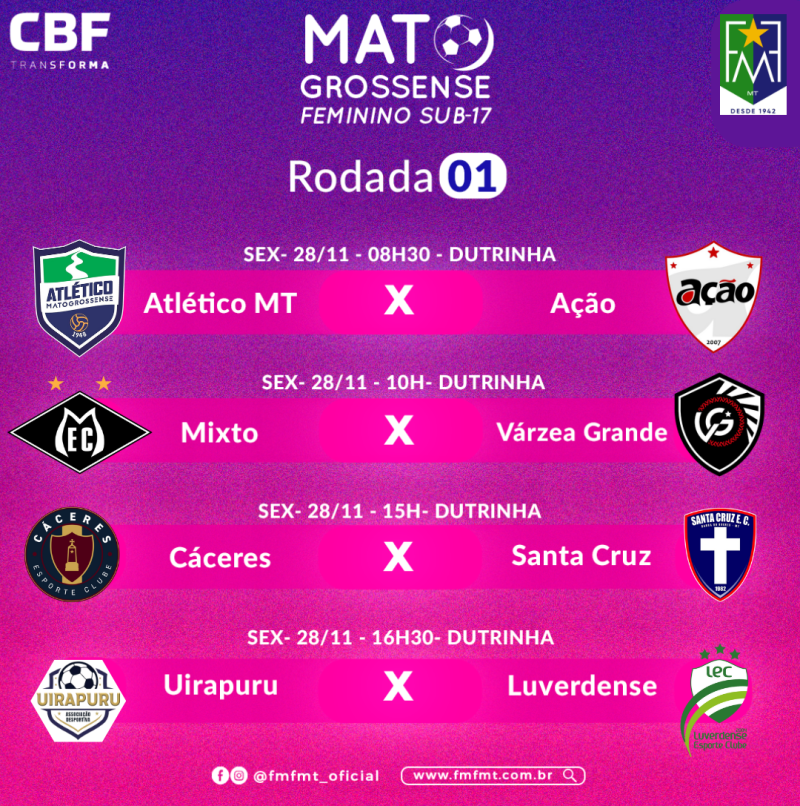 Abertura do Mato-grossense Feminino Sub-17 reúne quatro jogos 