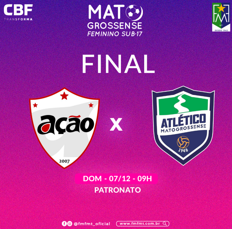 Ação e Atlético MT decidem o título do Feminino Sub-17