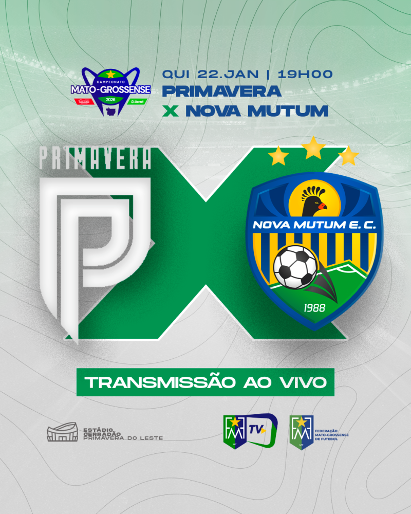 Primavera recebe o Nova Mutum no encerramento da 4ª rodada do estadual