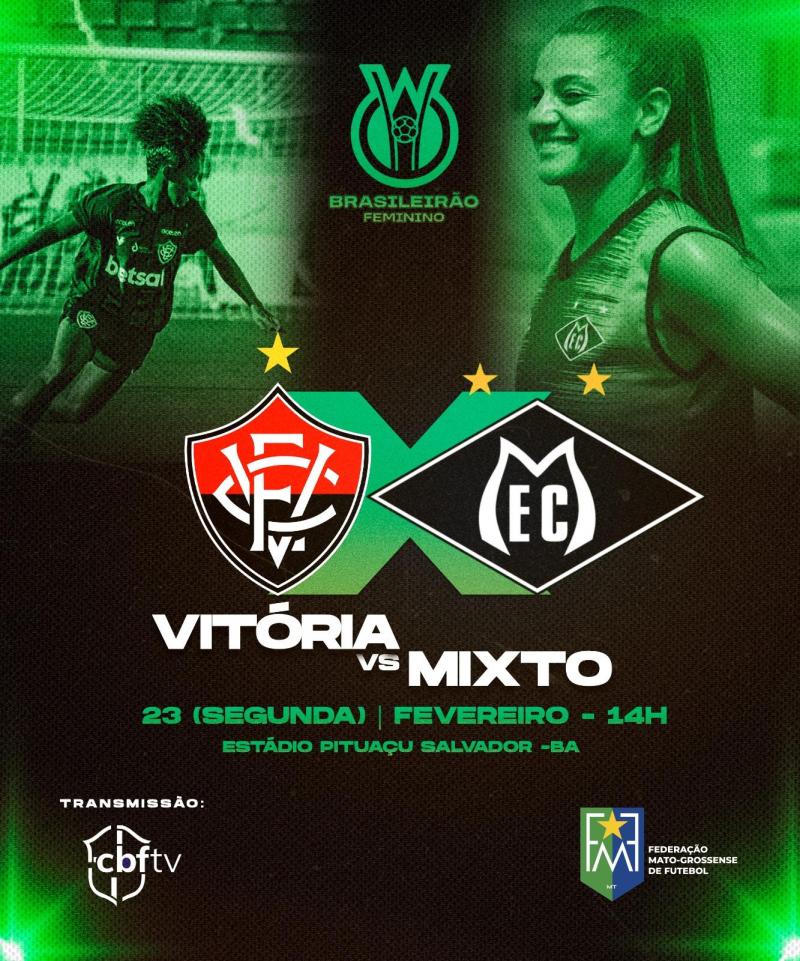 Mixto enfrenta o Vitória nesta segunda-feira pelo Brasileirão Feminino A1