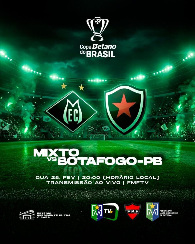 Mixto estreia na Copa do Brasil diante do Botafogo-PB no Dutrinha
