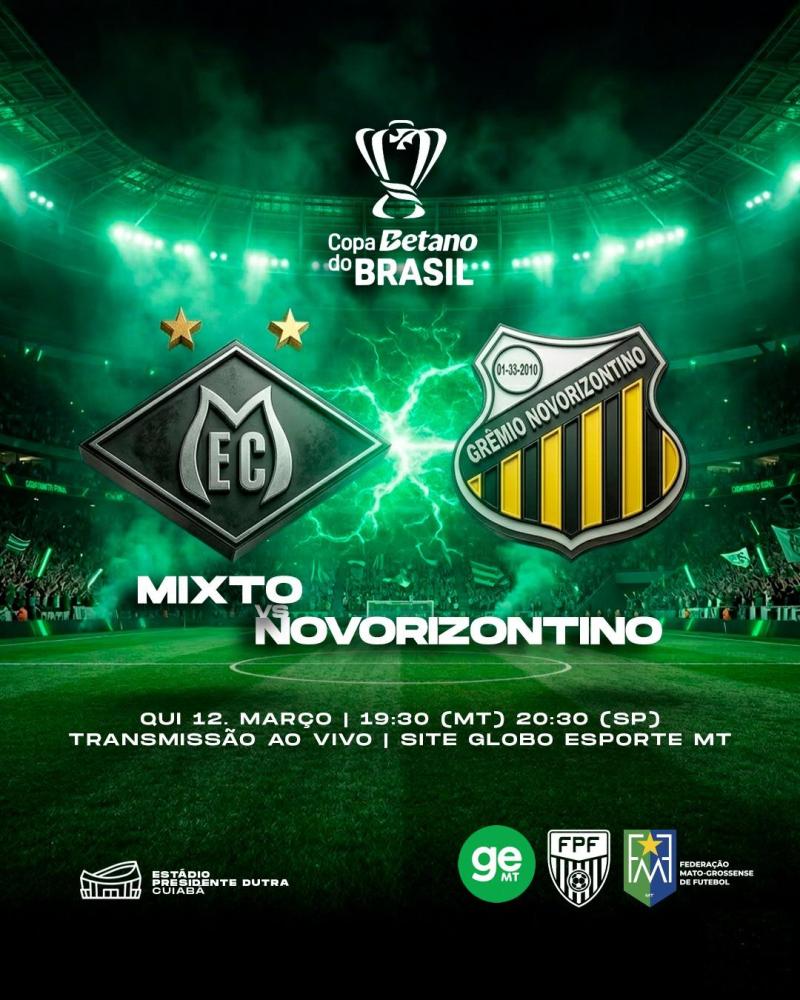 Mixto recebe o Novorizontino pela terceira fase da Copa do Brasil no Dutra