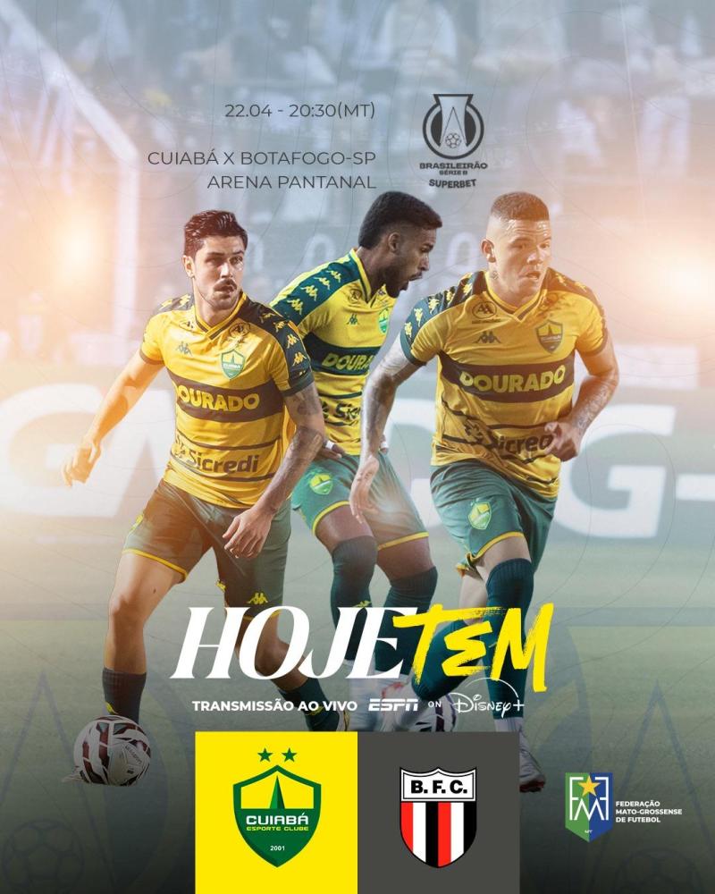 Cuiabá enfrenta o Botafogo-SP pela 6ª rodada da Série B