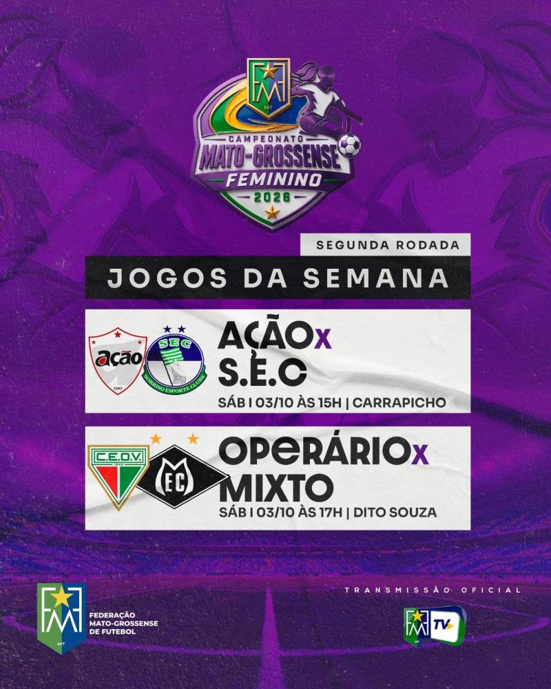 Mato-grossense Feminino tem dois jogos pela 2ª rodada neste sábado