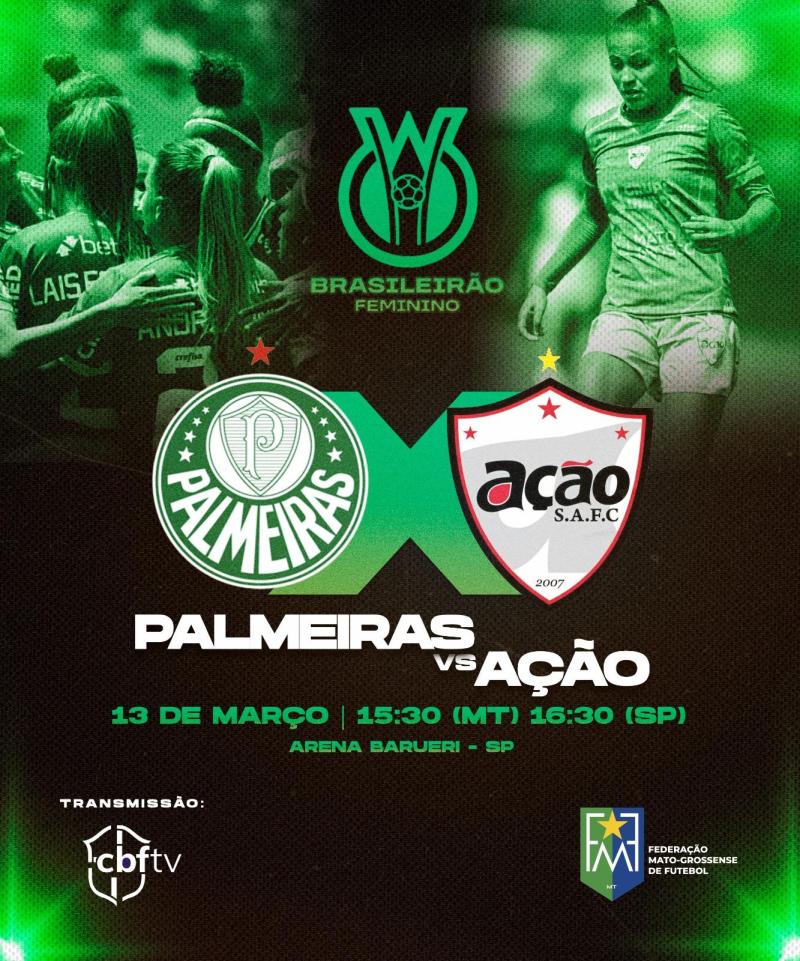 Ação encara o Palmeiras pela 2ª rodada do Brasileirão Feminino Sub-20